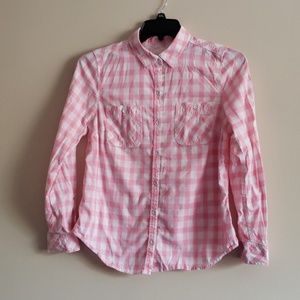 Pink & White Plaid Shirt By Sonoma Size Med